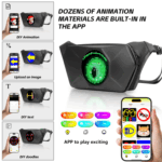 APP Control LED Sling Bag con schermo impermeabile Waist Shoulder Crossbody Bag Chest Bag per il ciclismo in bicicletta